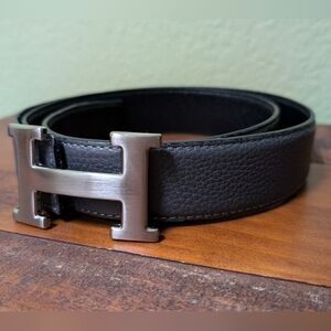 Hermès H belt buckle & Reversible leather strap-Mens
